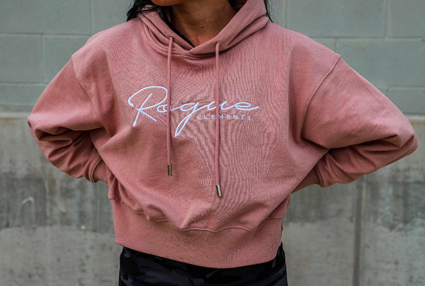 Dusty Rose Cropped Hoodie
